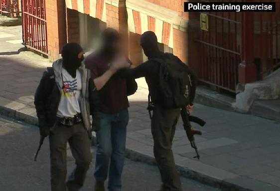 A photograph from the police operation which clearly shows one of the 