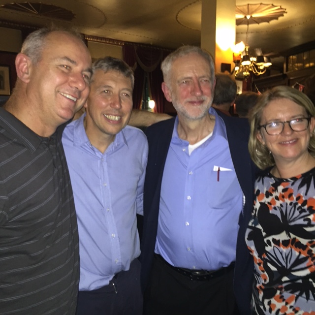 Cuba Cyclists Rob Miller, Mike Hedges and Jayne Fisher with Jeremy Corbyn MP