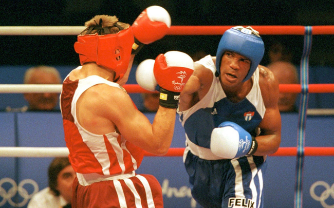 Cuban boxing hero Felix Savon in the 2000 Sydney Olympic Games