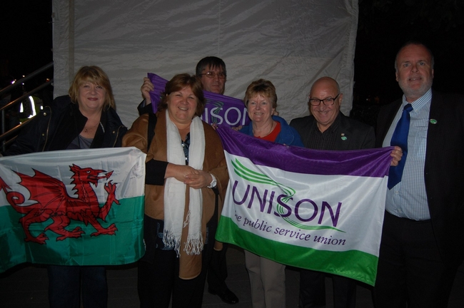 Eric Roberts (second from right) pictured with Che's daughter, Aleida Guevara(second from left), and members of Unison's NEC at the 2012 Vigil for the Miami Five