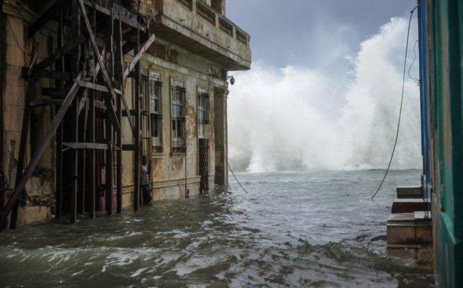 Flooded streets in Havana