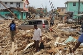 Hurricane damage in Roseau, Dominica
