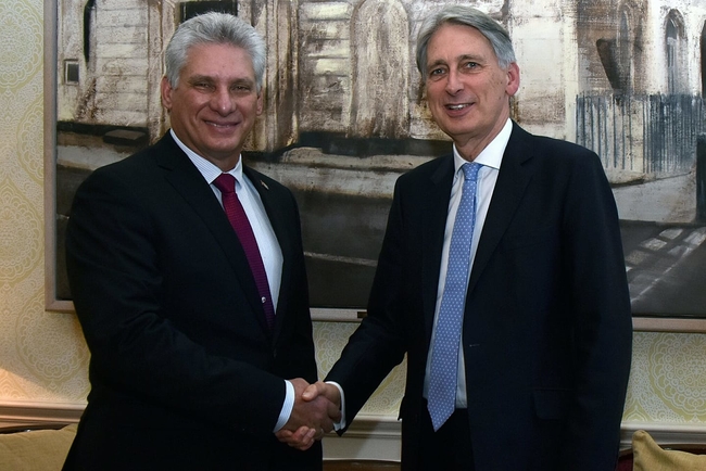 The Cuban President meeting with Chancellor of the Exchequer, Phillip Hammond MP 