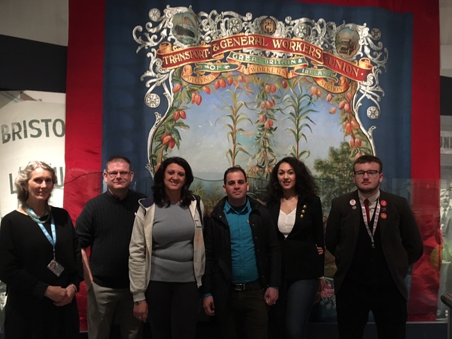 At the MShed museum with Unite South West young members officer, chair and vice chair of young members committee