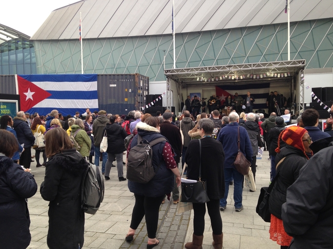 Play for Cuba send off on the Piazza outside the ACC