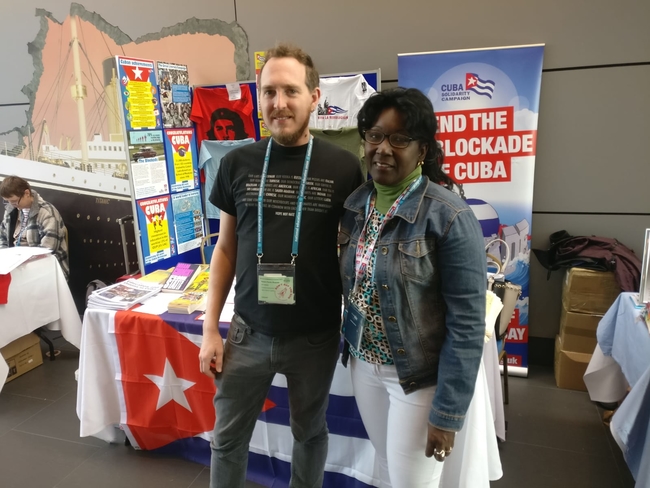 Robin Pardo Roques (NEU Leicester) and Maida Bisset Despaigne, SNTECD Regional Secretary 