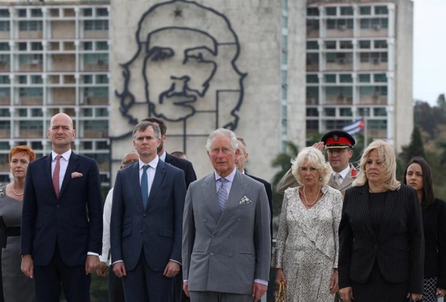 Prince Charles and the Duchess of Cornwall at Havana's Revolution Square