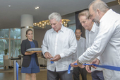 Gabriel Escarrer, president of Melia opens a new hotel in the Cuban resort of Varedero with Cuban President Miguel Diaz Canel