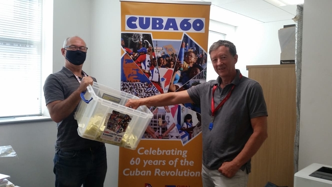  CSC director Rob Miller with special guest to draw the raffle, Peter Kavanagh, Unite London & Eastern Regional Secretary