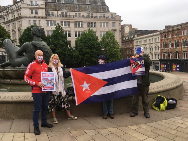 Birmingham CSC members caravanned down New Street with flags and leaflets