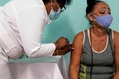People receive booster doses of the Cuban-developed Abdala vaccine against Covid-19 in Havana last month. Photograph: Reuters