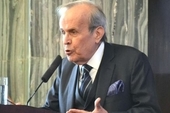 Alarcon speaking in London at the International Commission of Inquiry into the Case of the Five in March 2014