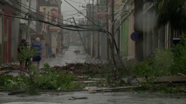 A street in Havana, Cuba, was littered with debris Tuesday (CNN)