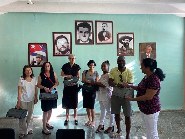 Delegation members at the Abel Santamaría School for the Blind and Visually Impaired