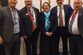 Left to right: Rob Miller,CSC Director; Grahame Morris MP; Bárbara Montalvo Álvarez, Cuban Ambassador to the UK; Dr José Ramon Cabañas; Mick Whitley MP