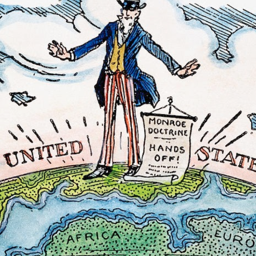 An early twentieth century US cartoon on the Monroe Doctrine 