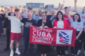 Cuban Ambassador with supporters in Scotland