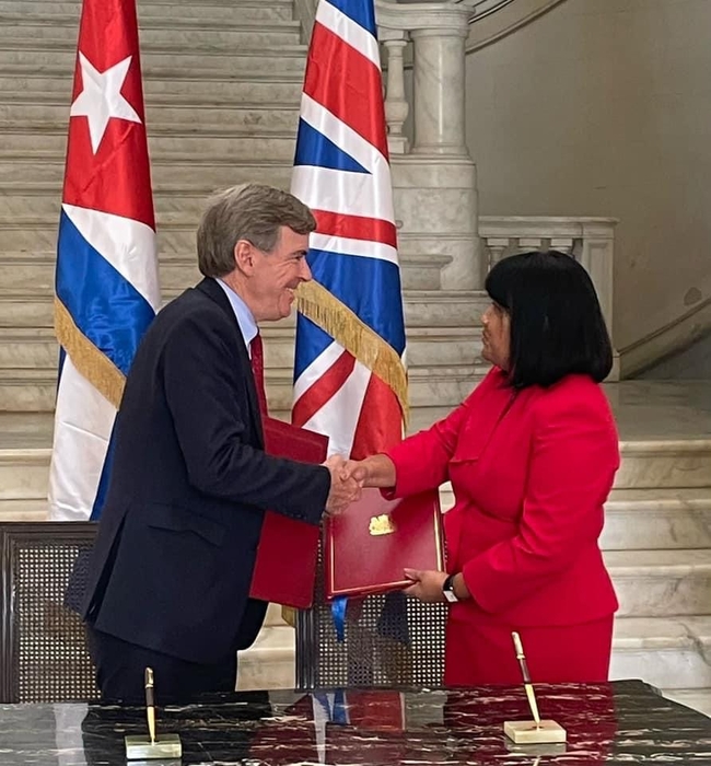 David Rutley with Anayansi Rodriguez, Cuban Vice Minister of Foreign Relations