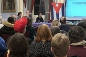 Showing films at UNISON South West meeting in Exeter