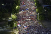 Cubans march to Revolution Square to mark May Day, in Havana, May 1, 2025