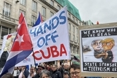 CSC supporters marching in London against Trump's state visit