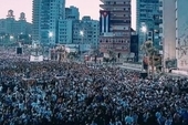 Crowds gather in solidarity with the Palestinians on the Malecón, 9 October