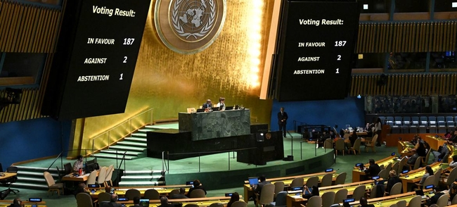 Result of the 2024 UN vote on ending the blockade Result of the 2024 UN vote on ending the blockade