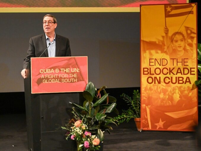 Bruno Rodríguez solidarity meeting on 27 September while in New York to attend the 80th UNGA