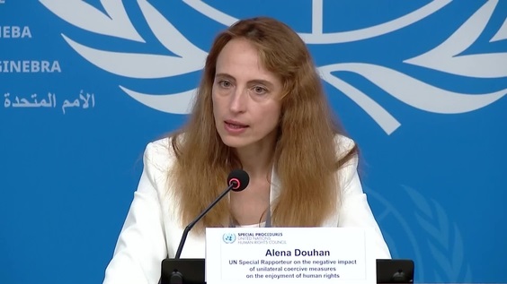 UN Special Rapporteur on unilateral coercive measures, Professor Alena Douhan UN Special Rapporteur on unilateral coercive measures, Professor Alena Douhan