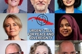 Signers include (clockwise from top left) Andrea Egan, UNISON General Secretary; Jeremy Corbyn MP; Zarah Sultana MP; Apsana Begum MP; Yanis Varoufakis; Maxine Peake; Paul Nowak, TUC General Secretary 