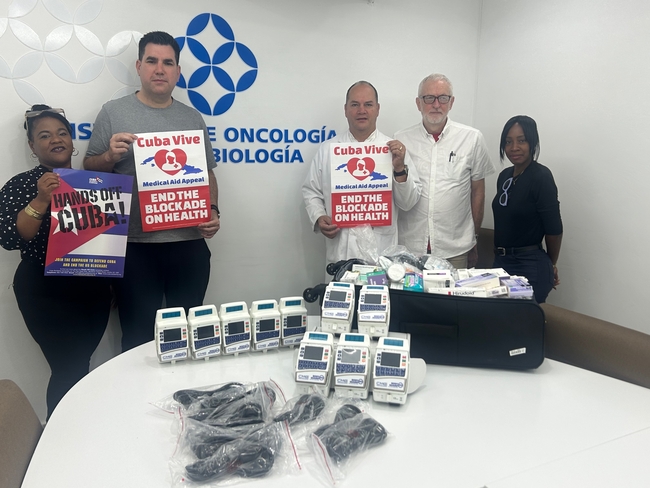 Delivering aid to the, Insitute of Oncology and Radiobiology