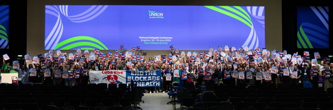 UNISON members celebrate the Cuba Vive Appeal at National Delegate Conference