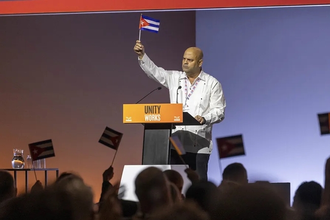 Osnay Miguel Colina addressing TUC Congress 2026
