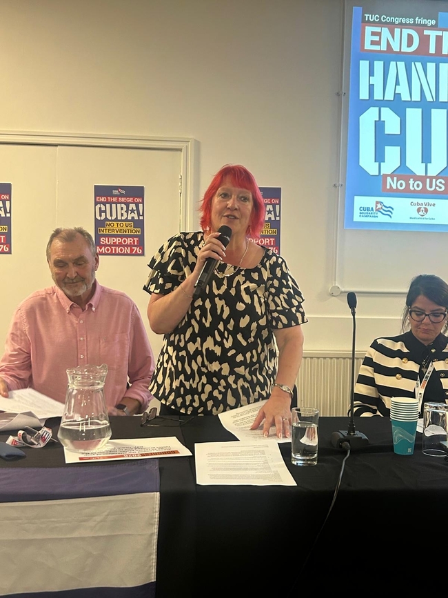 UNISON General Secretary Andrea Egan addressing CSC's fringe meeting