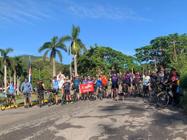 Cycle Cuba 2022 group at the start of their challenge